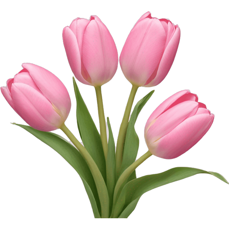 Three pastel pink tulips emoji