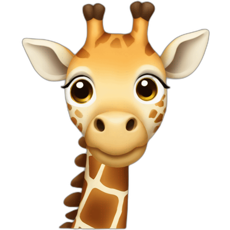 A cute laying down giraffe emoji