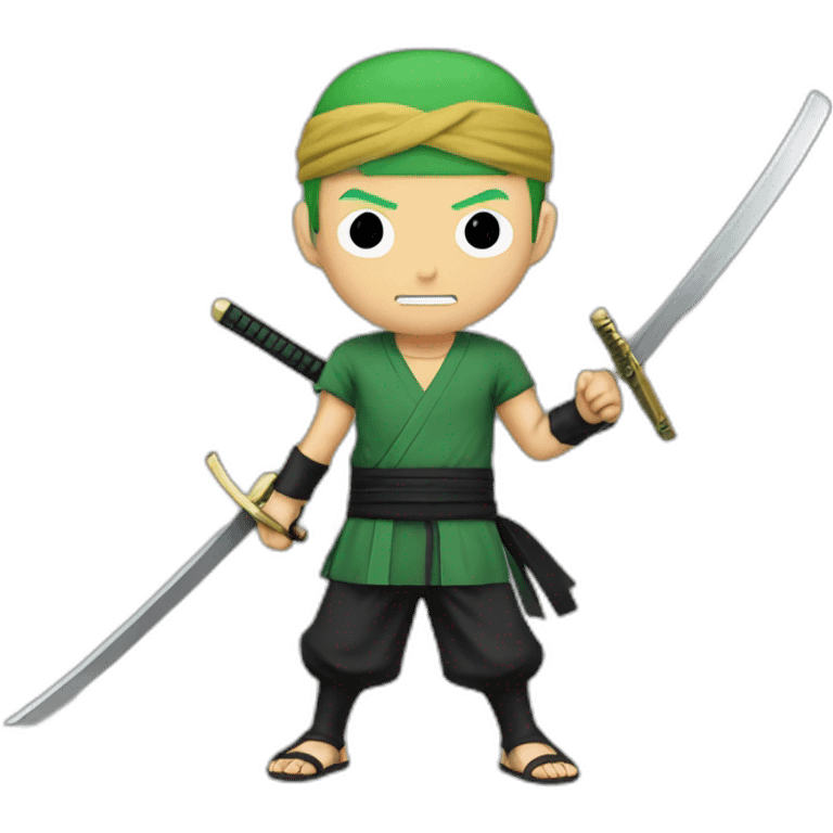 Zoro of one piece with his katanas  emoji