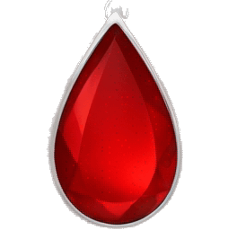 red teardrop necklace shiny chain emoji