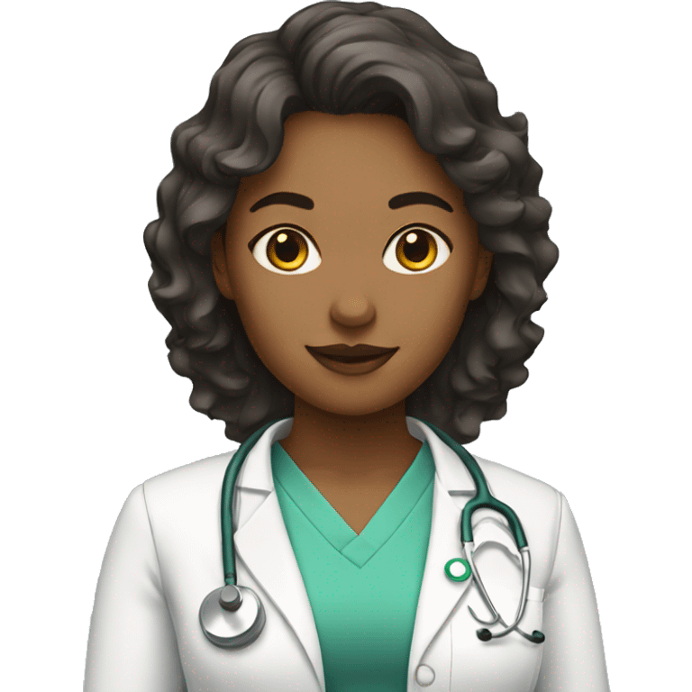 Female doctors with wavy hair emoji