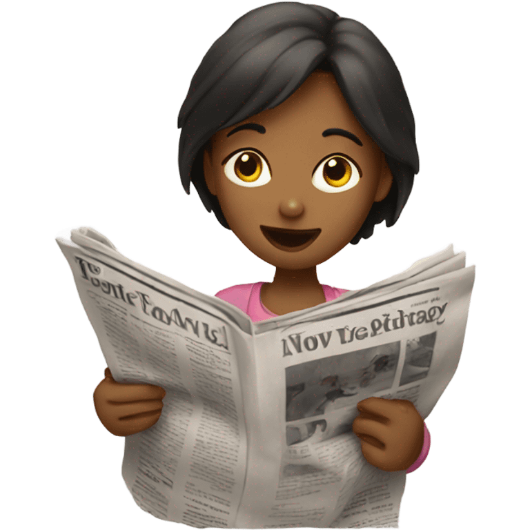 Girl reads a newspaper  emoji