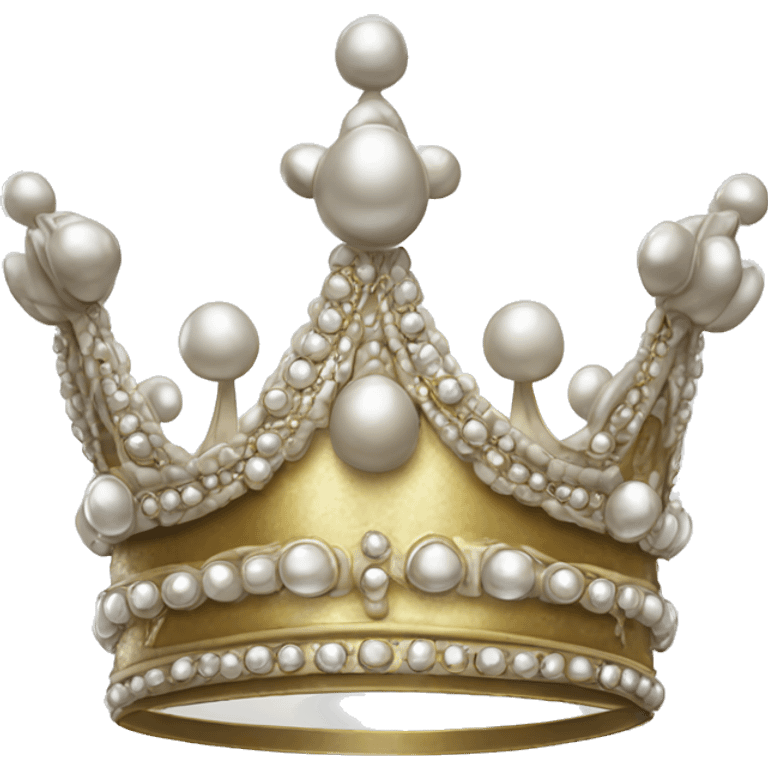 a detailed, shiny and pearly imperial crown emoji