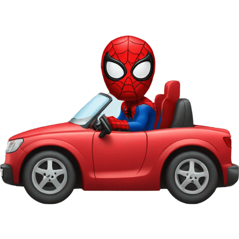 Spiderman driving car emoji