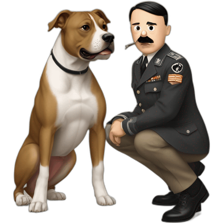 adolf hitler petting a pitbull emoji