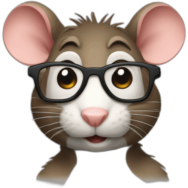 nerd rat facing forward emoji