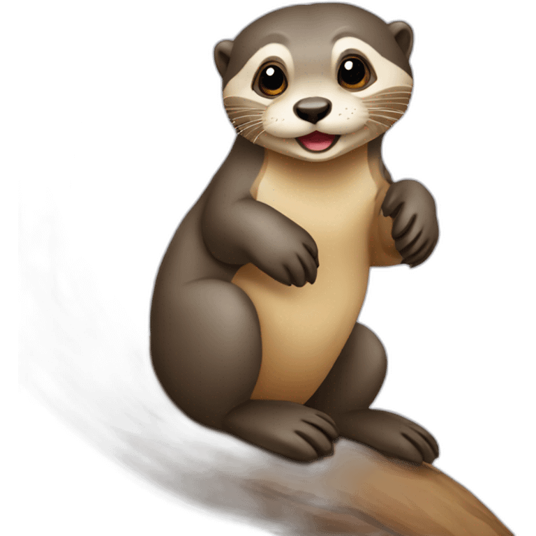 Loutre sur arbre emoji