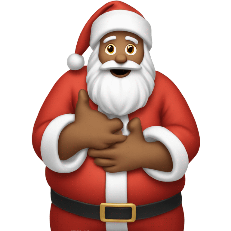 Santa grabbing his belly and ho ho ho’ing emoji