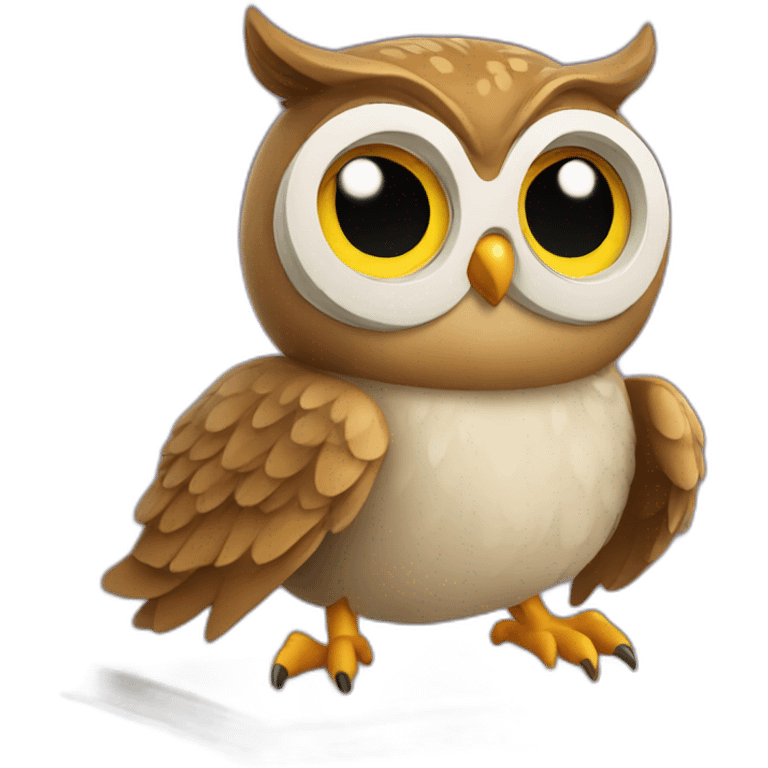 owl reading book emoji