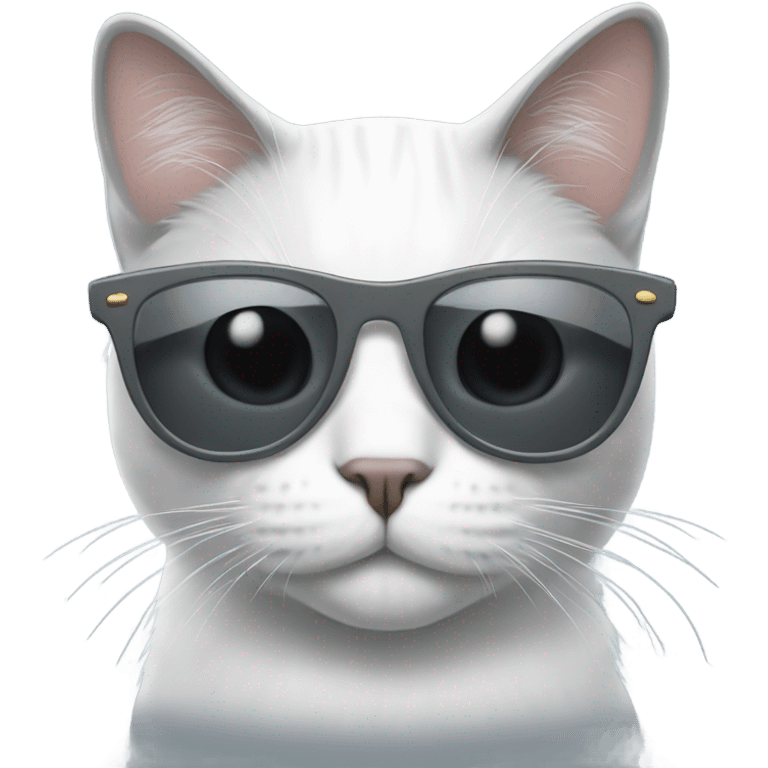  grey and white Cat with sunglasses emoji