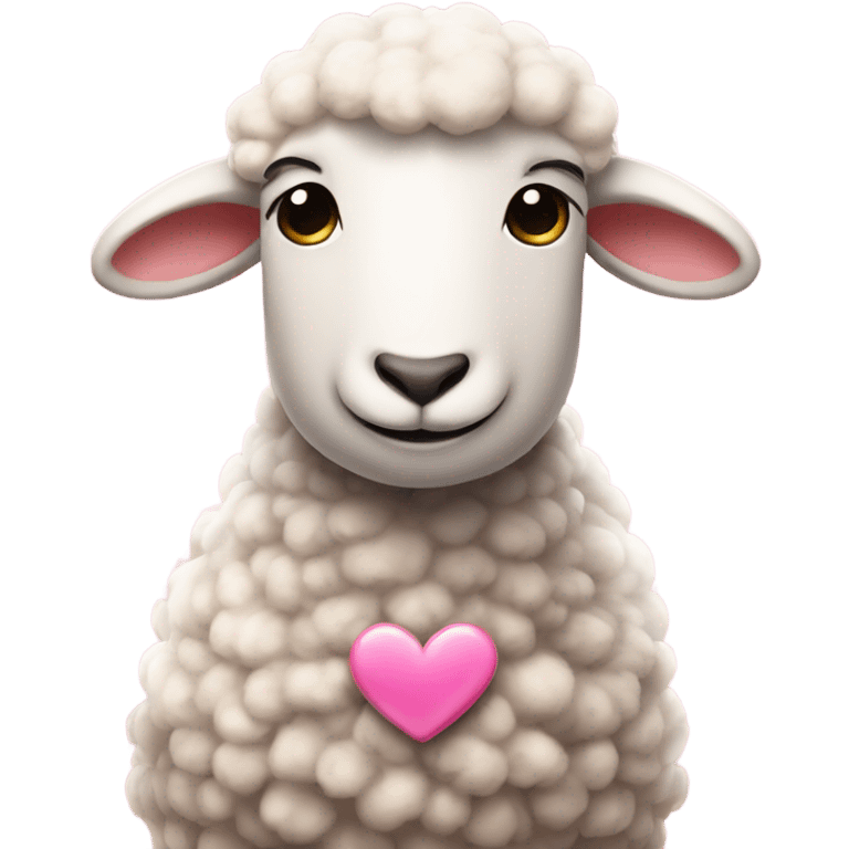 Sheep being in love, pink flur  emoji