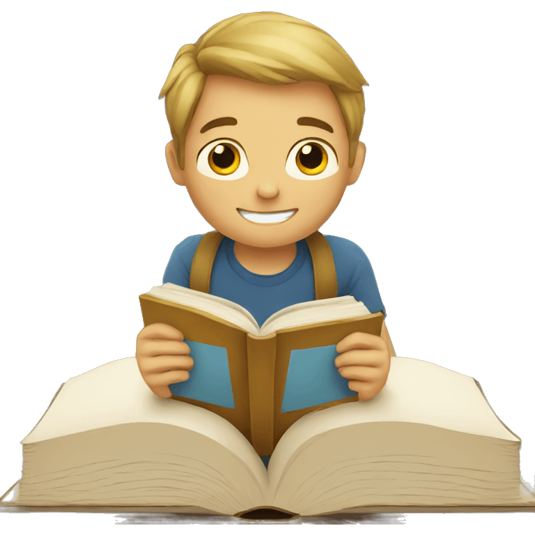 a boy reading a book emoji