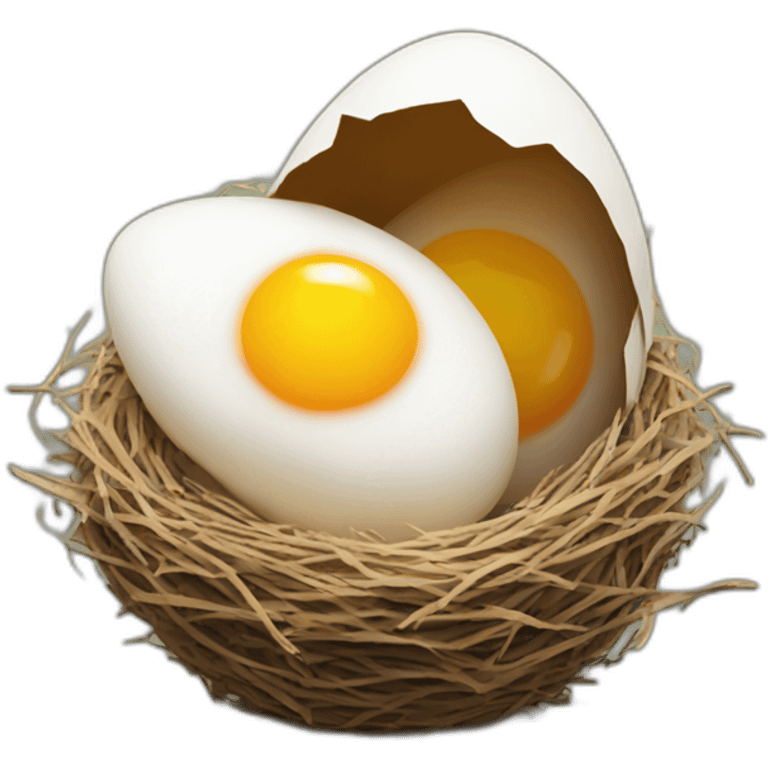 one large egg in a nest emoji