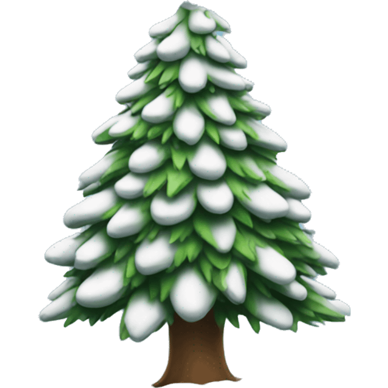 Snow-covered Christmas tree emoji