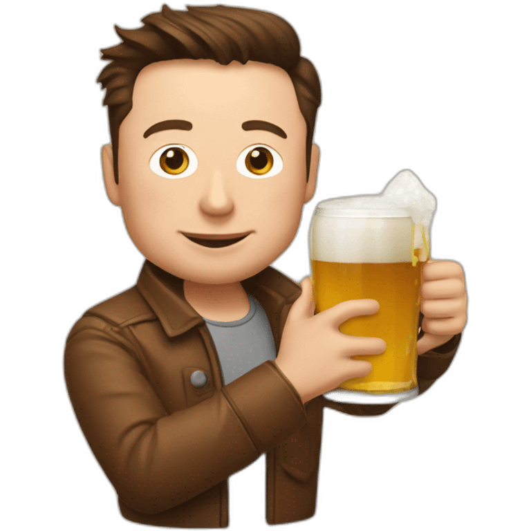 Elon musk drink a beer emoji