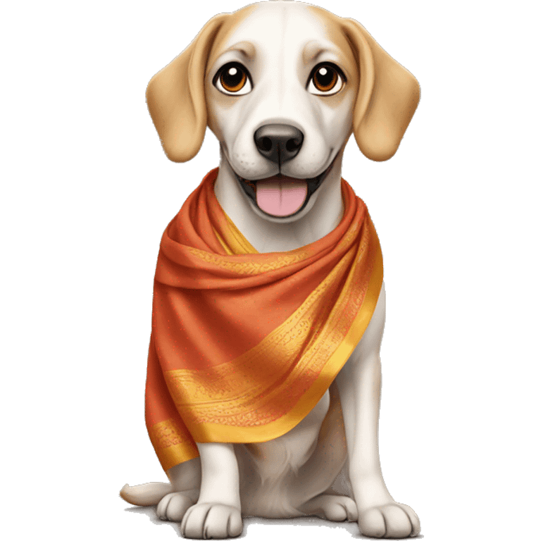 Dog wearing saree emoji