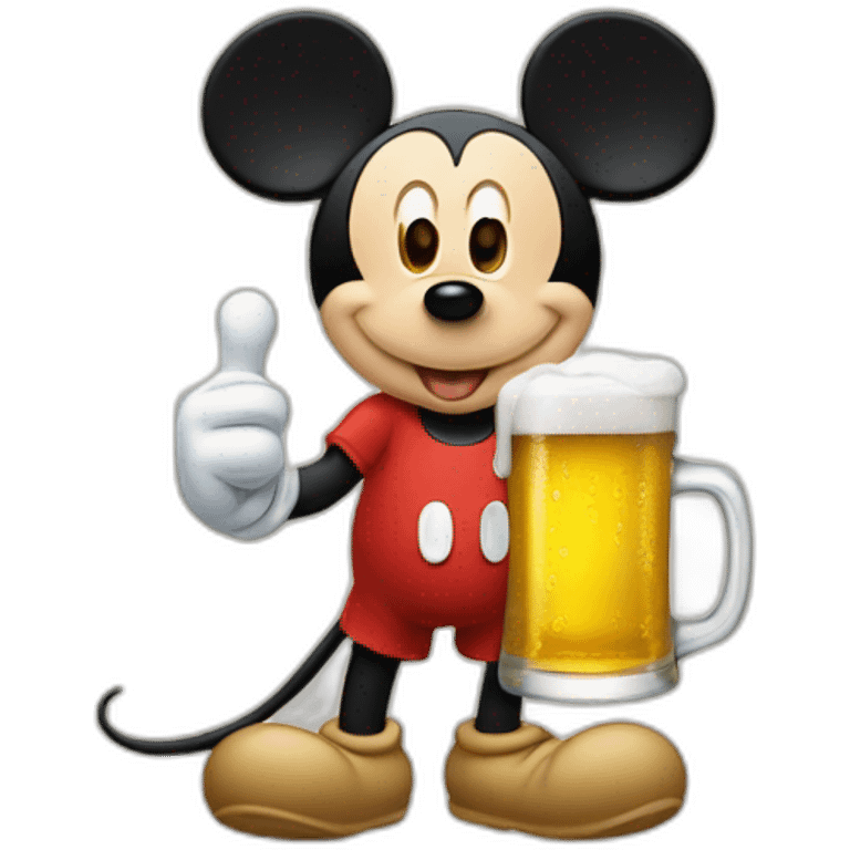 Mickey qui boie de la bière emoji