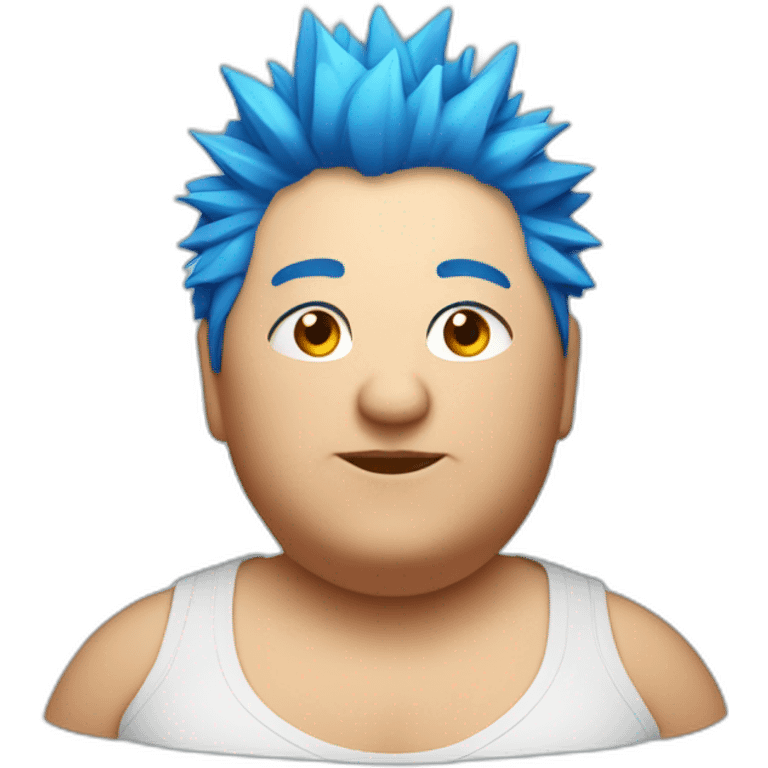 Older fat lesbian Chilean very short spiky bright blue hair emoji