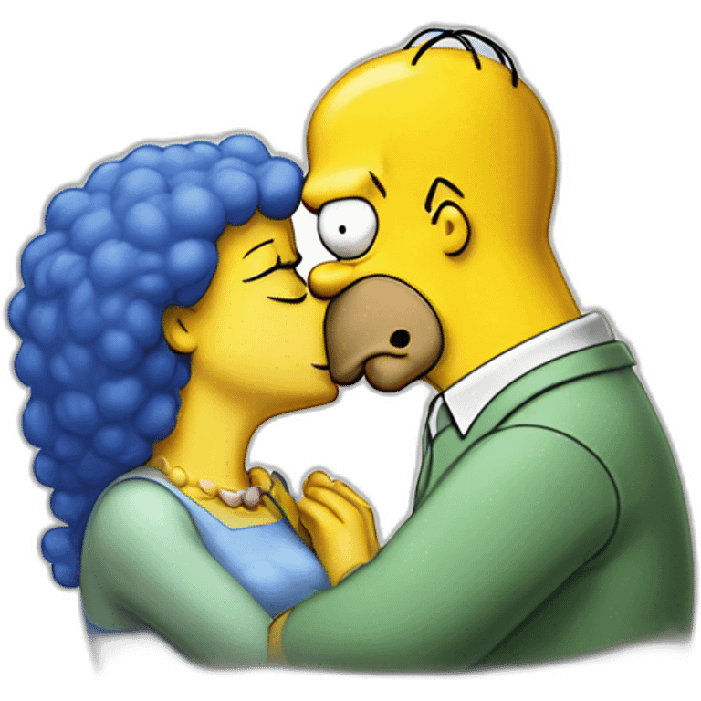 Homer Simpson kiss Marge emoji