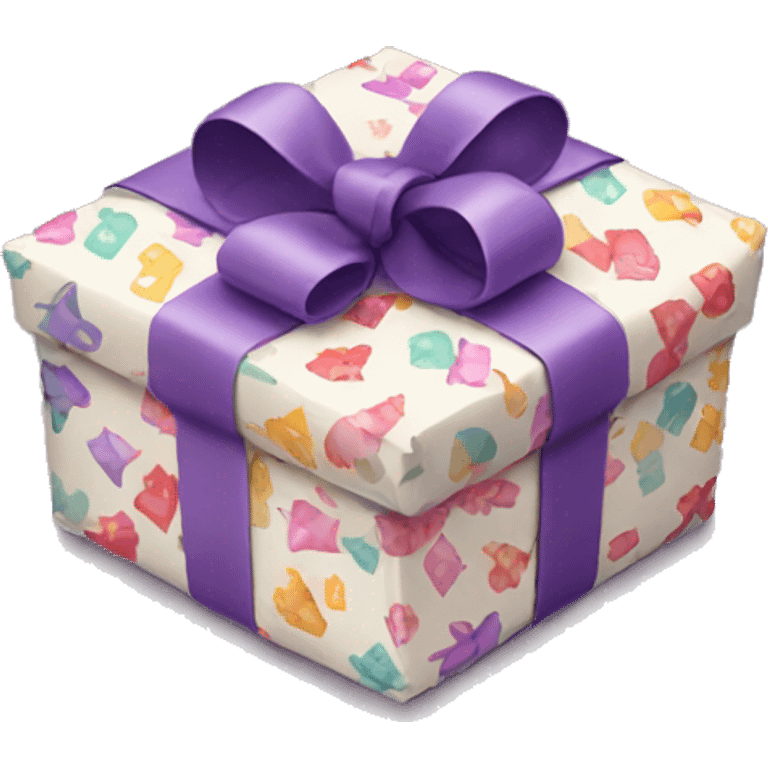 A present wrapped in cute paper, with a bow emoji