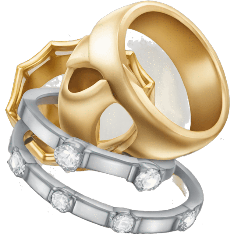 Wedding band and engagement ring  emoji