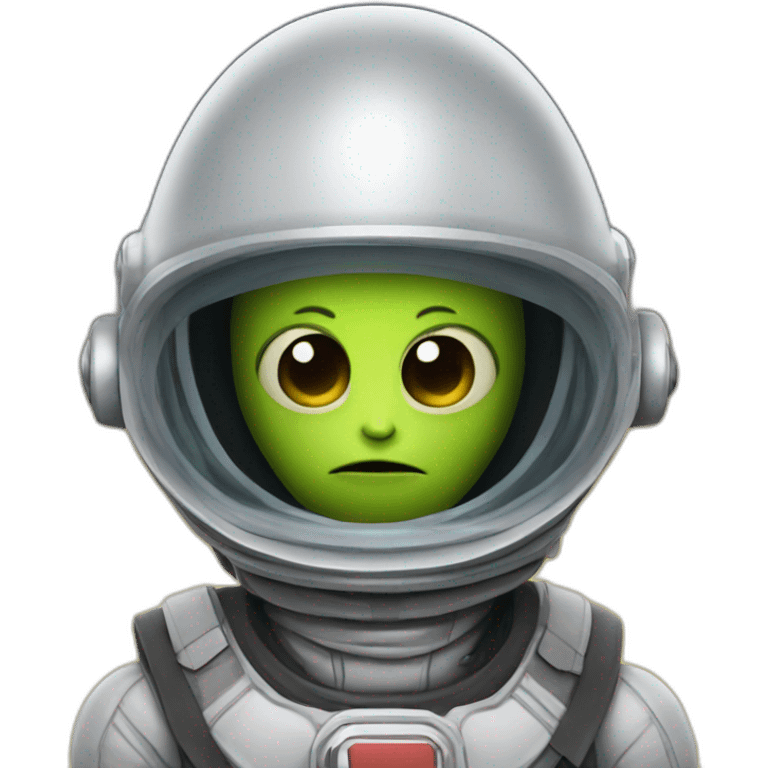 a space alien wearing a fireman helmet emoji