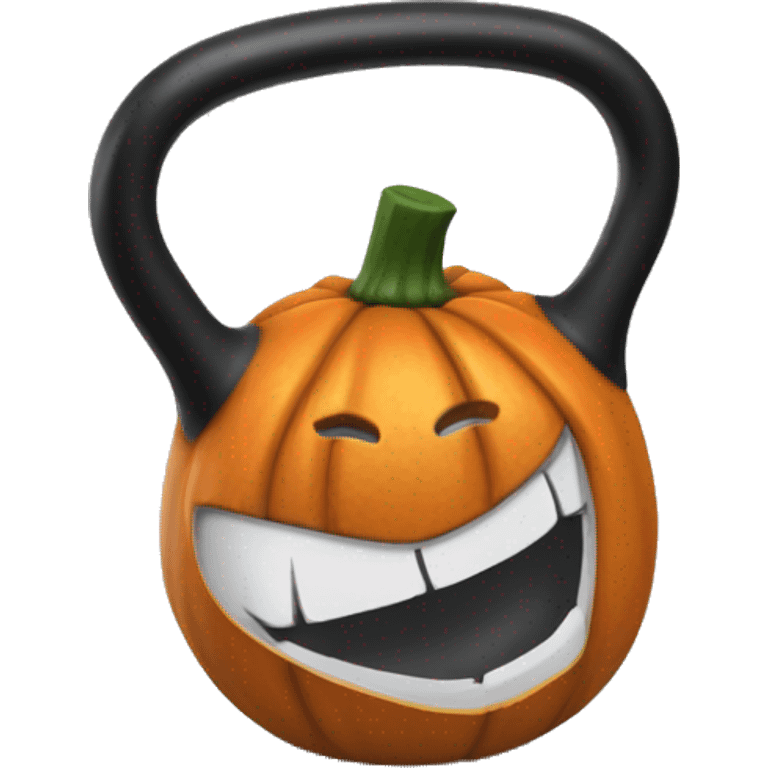 kettlebell looking like a pumpkin photorealistic emoji