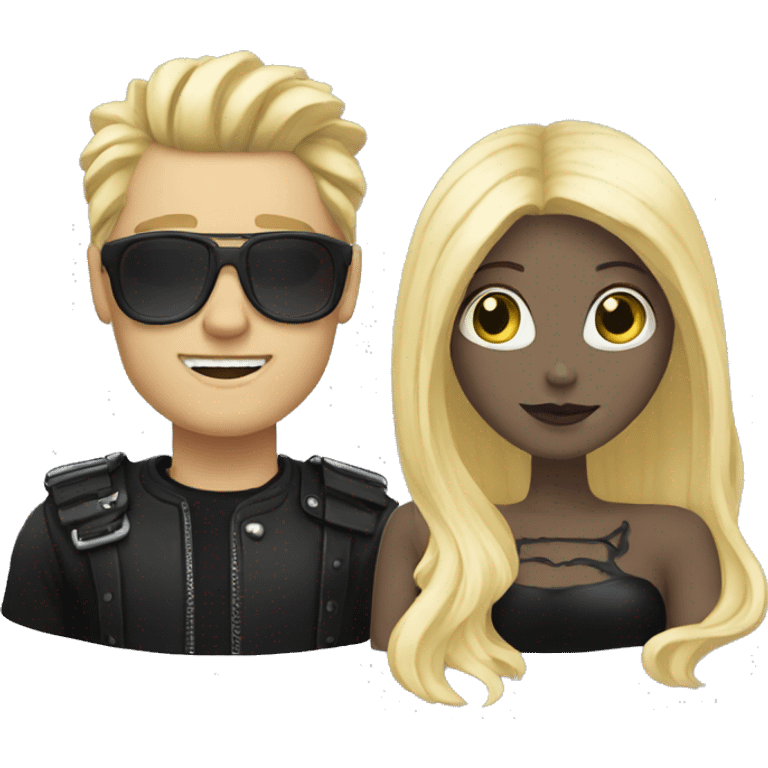 husband with blonde goth wife emoji