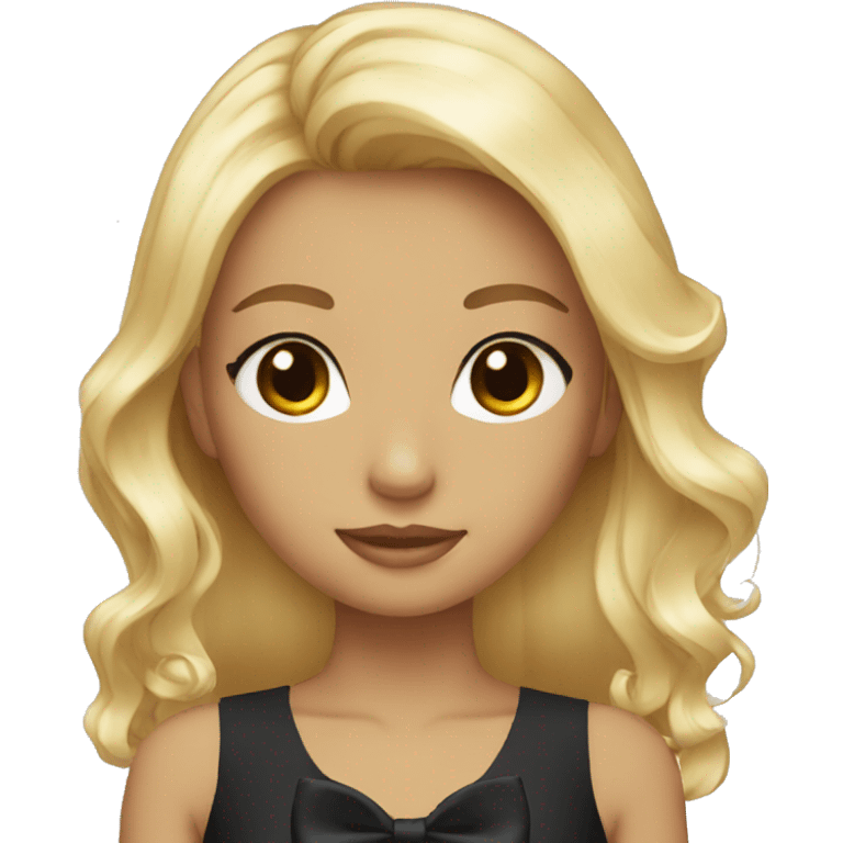 Black bow blonde hair emoji