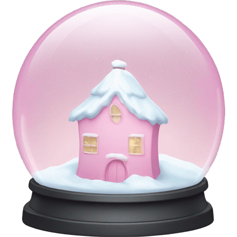 Pastel pink snow globe emoji