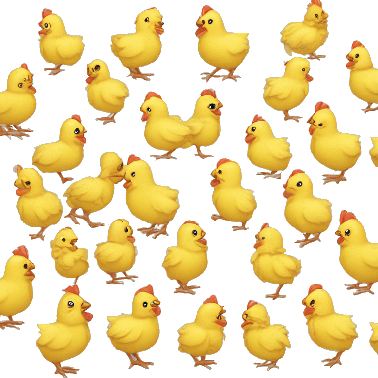 falimy borthers and sistrs small yellow chickens &&& chicks emoji