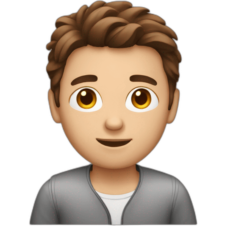 brown hair guy with laptop emoji