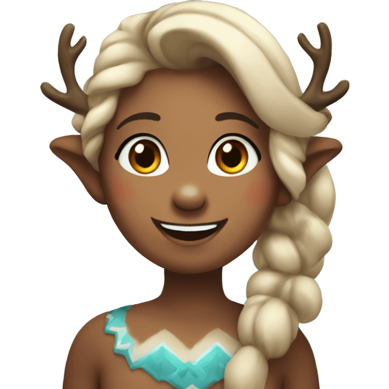 Reindeer girl happy emoji