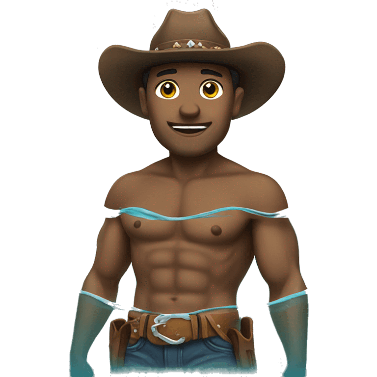 Cowboy swimming emoji