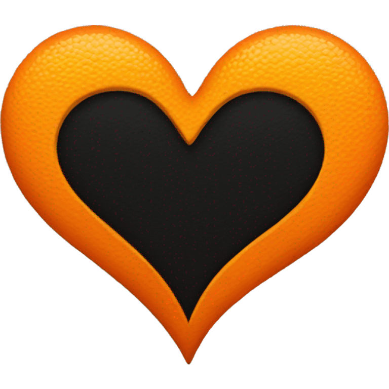 Half black and half orange heart emoji