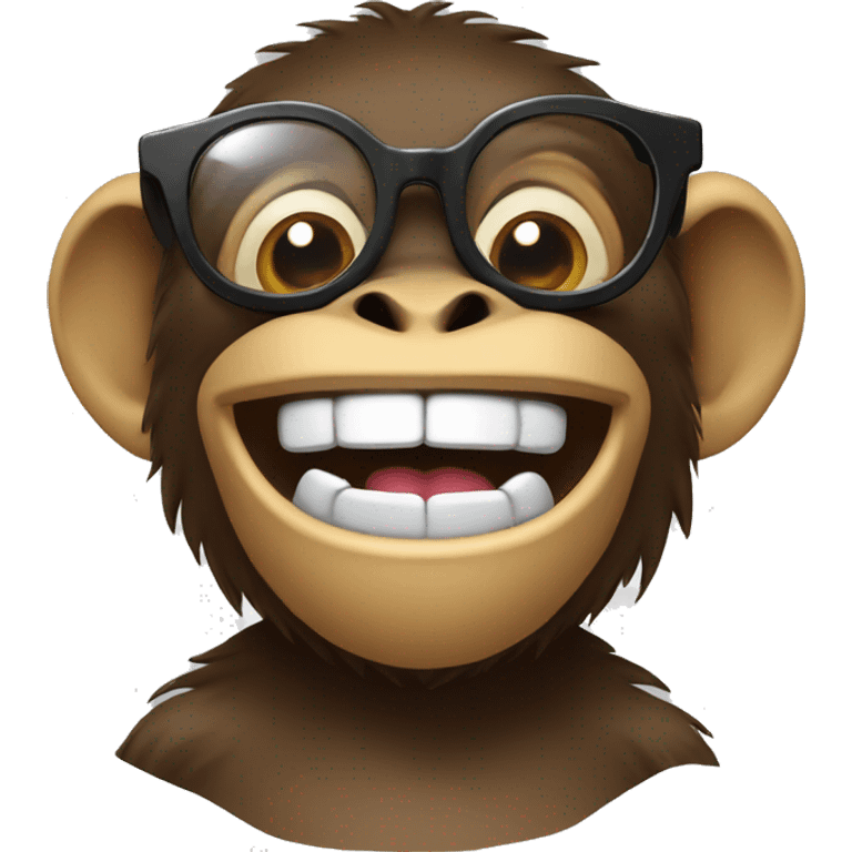 laughing monkey with funglassesy  emoji