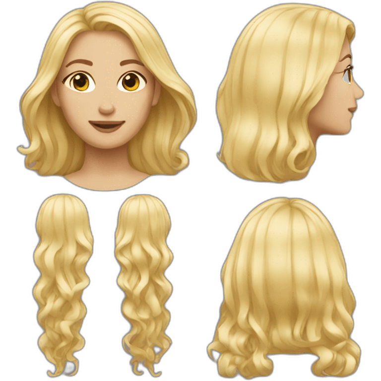 Woman long blond hair emoji