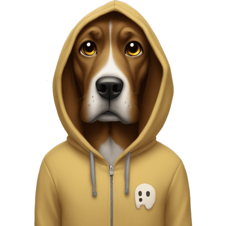 Odie wearing hoodie emoji