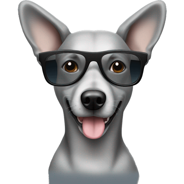 Grey dog wearing sunglasses  emoji