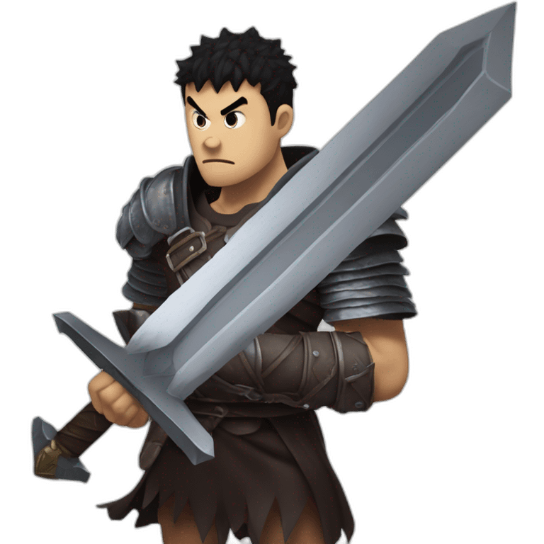 angry berserk guts carrying a huge sword on his shoulder emoji