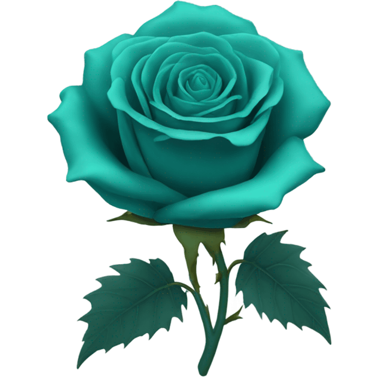 Teal rose with spines emoji