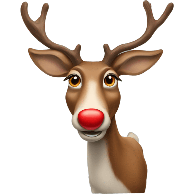 Realistic red nose reindeer emoji