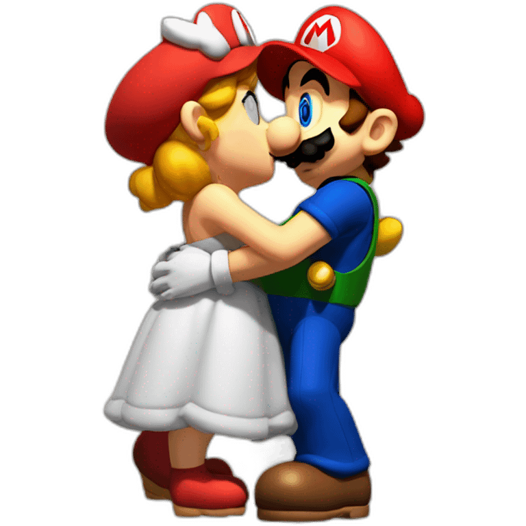 Mario kissing bowser emoji