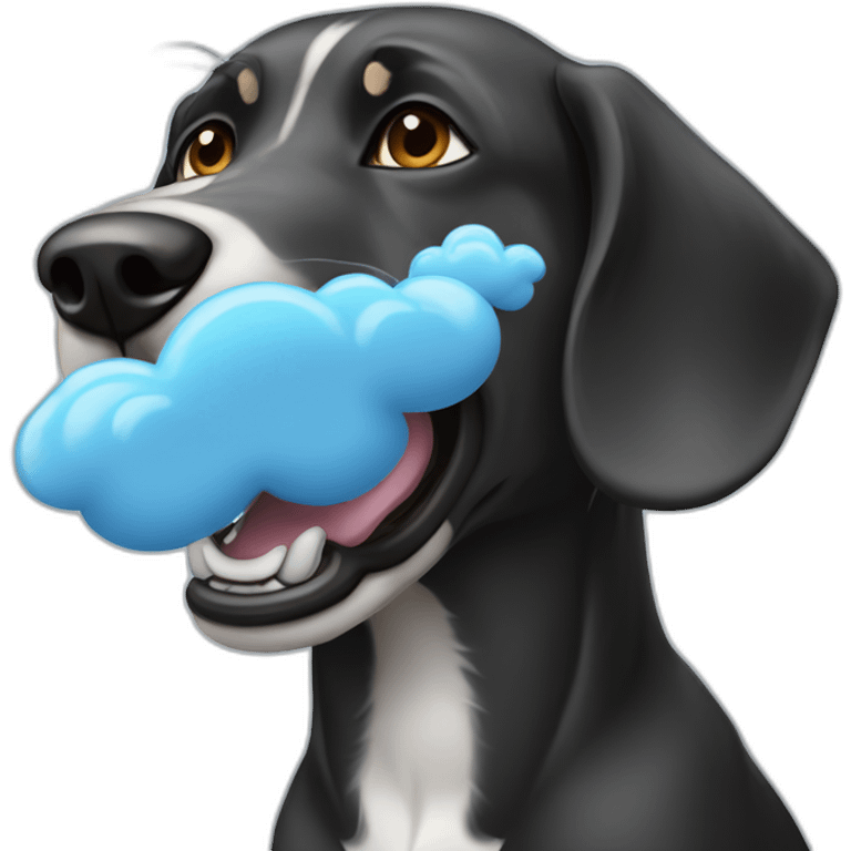 Salesforce cloudy in the mouth of a black grayhound emoji