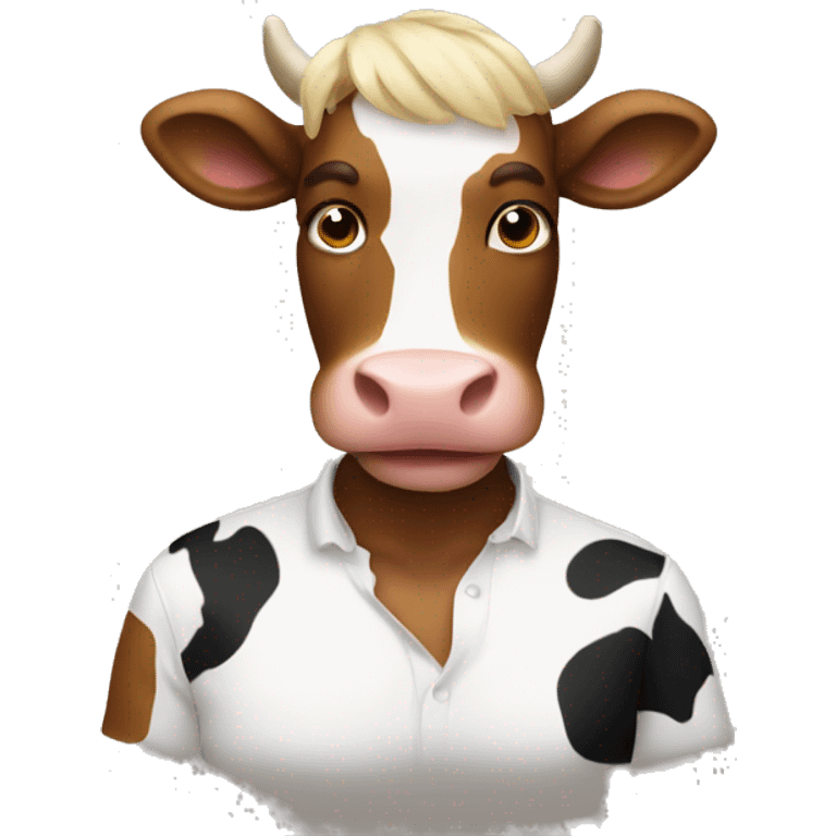 a person that looks like a gay cow emoji