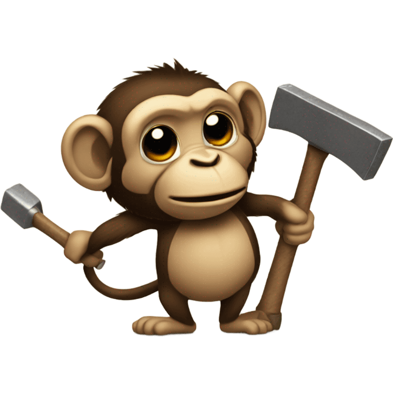 Monkey with hammer emoji