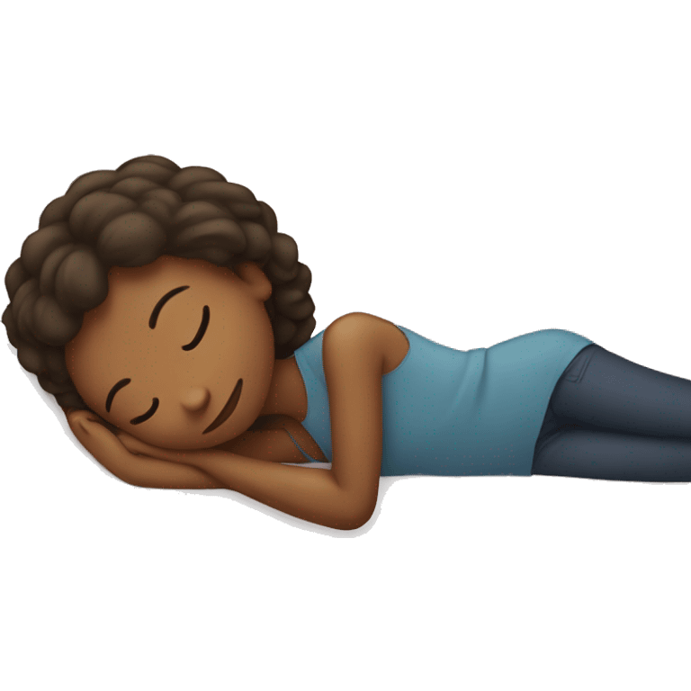 Girl laying down in bed sleeping  emoji