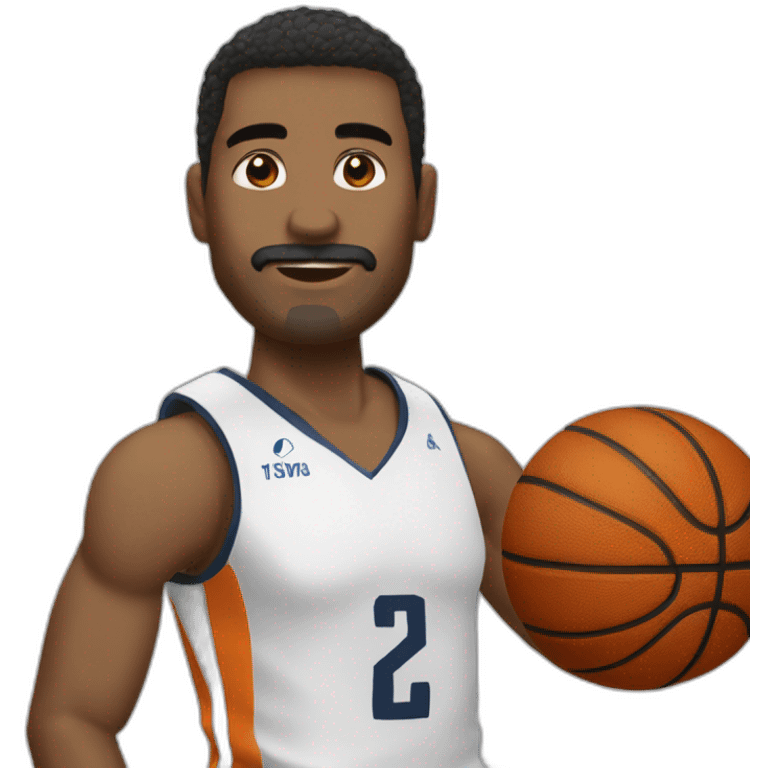 pelado jugando baloncesto sin bigotes emoji