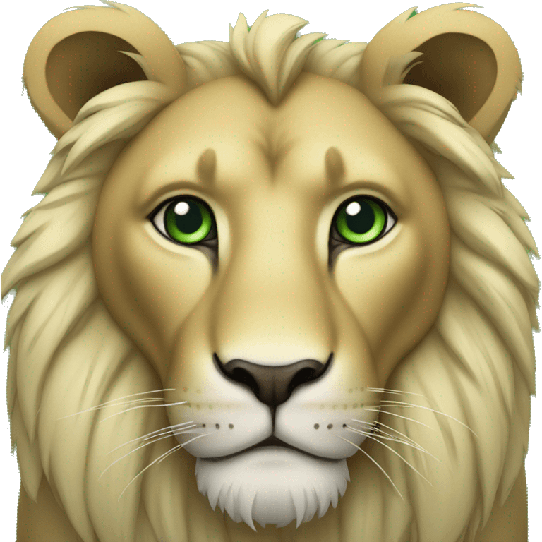 Un lion avec des yeux vert emoji