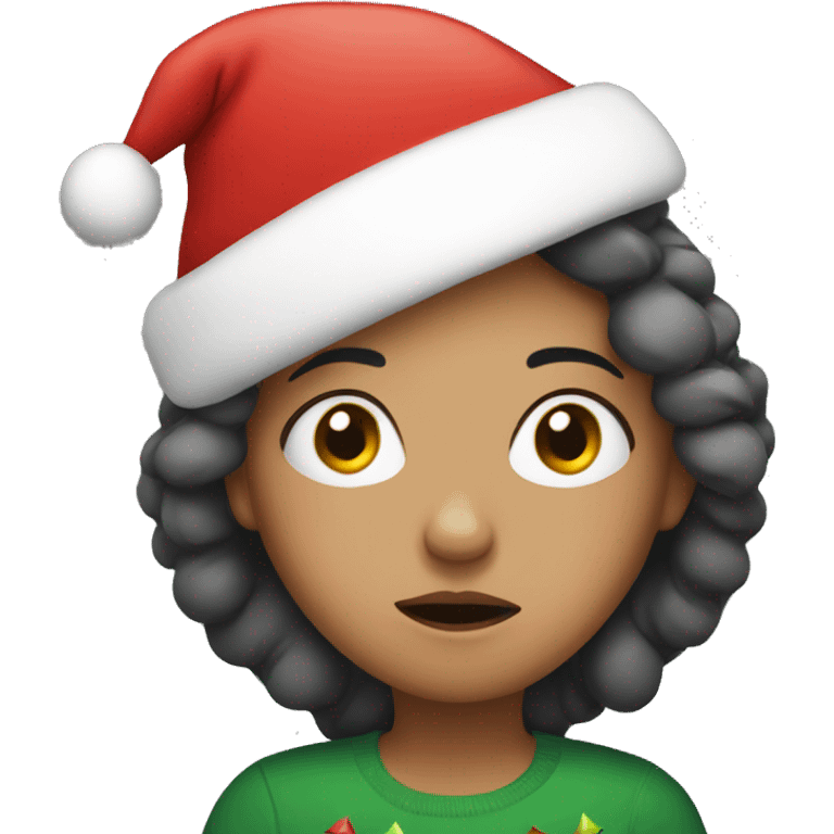 tired Christmas girl  emoji